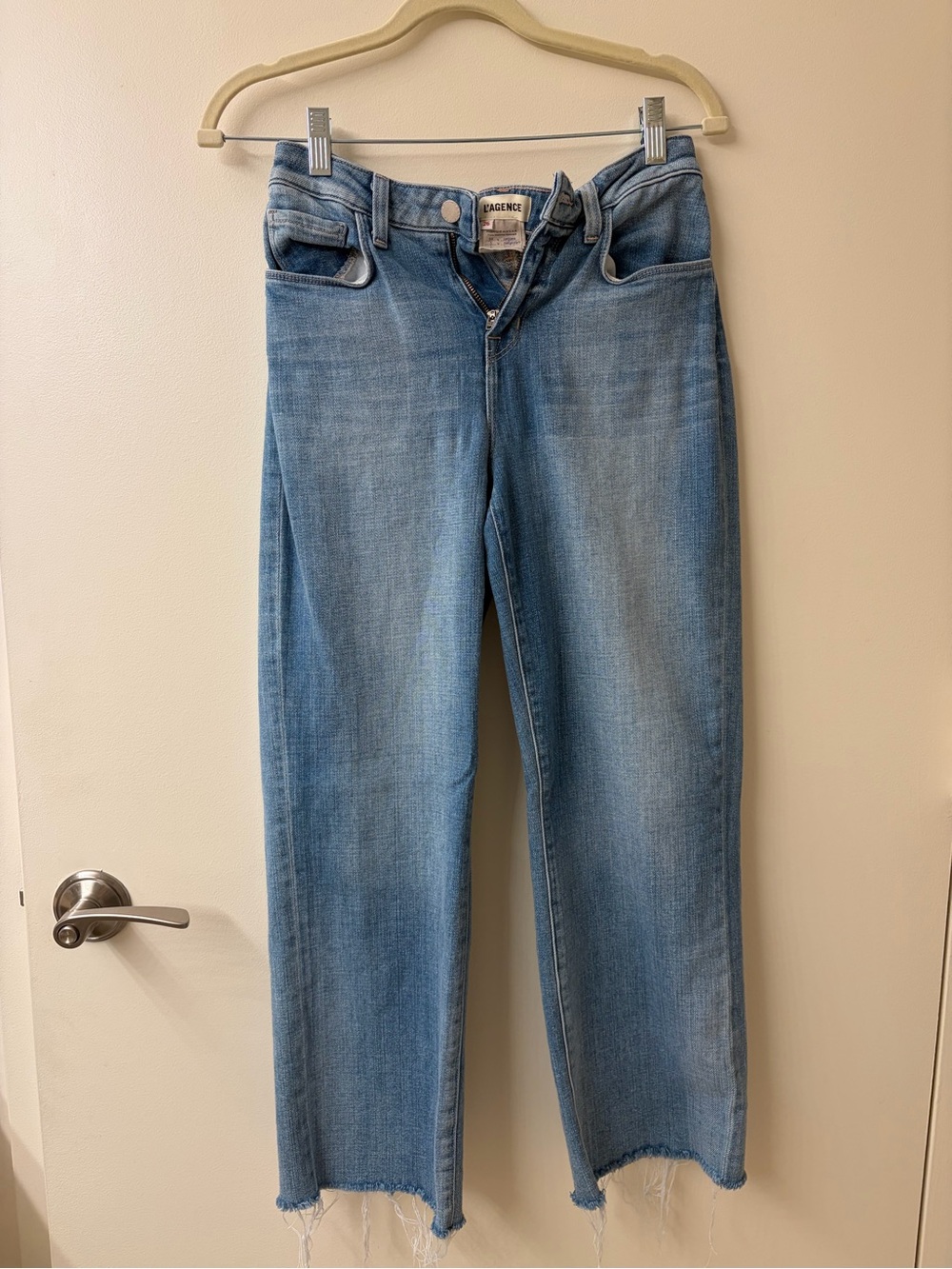 L'AGENCE Light Wash Straight Leg Jeans